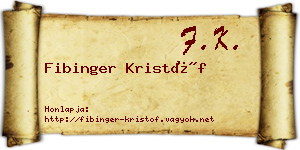 Fibinger Kristóf névjegykártya
